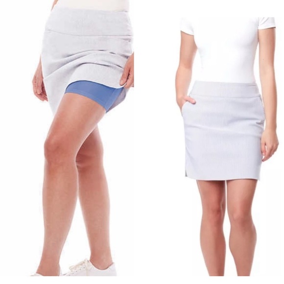 S.C. & CO. Skirt Skort LARGE 360 Tummy Control Stretch Mini Pull On Light Blue - Picture 1 of 14